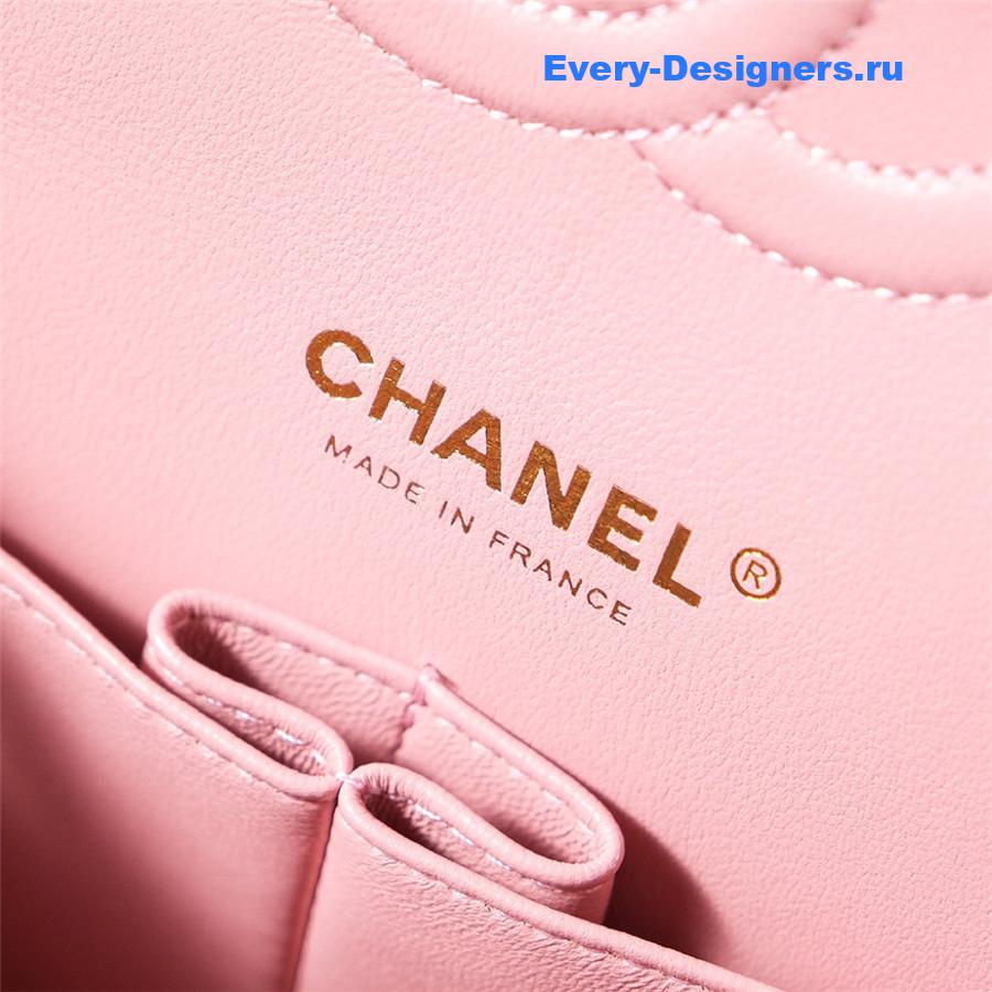 Ch**el black pink tweed flap bag