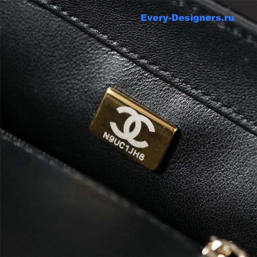 Ch**el logo black sequin bag