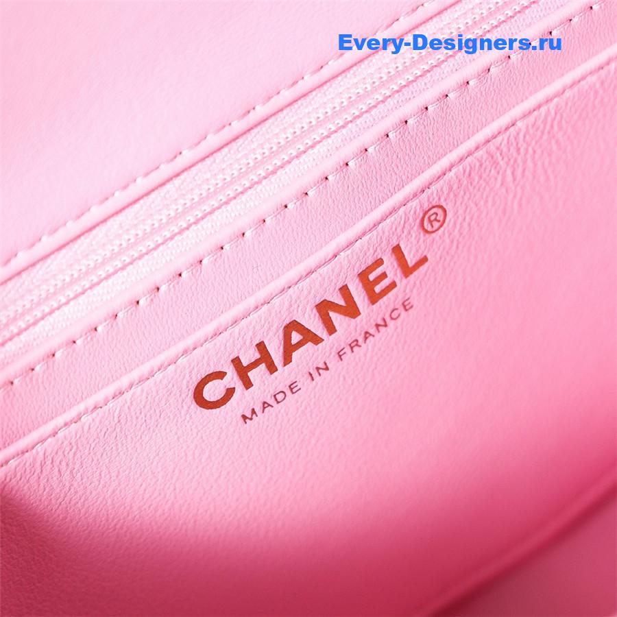 Ch**el pink tweed flap bag