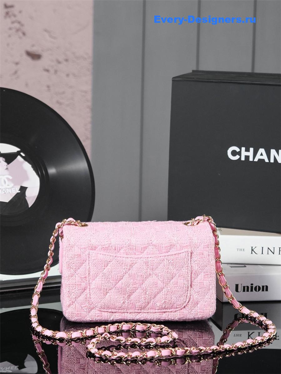Ch**el pink tweed flap bag