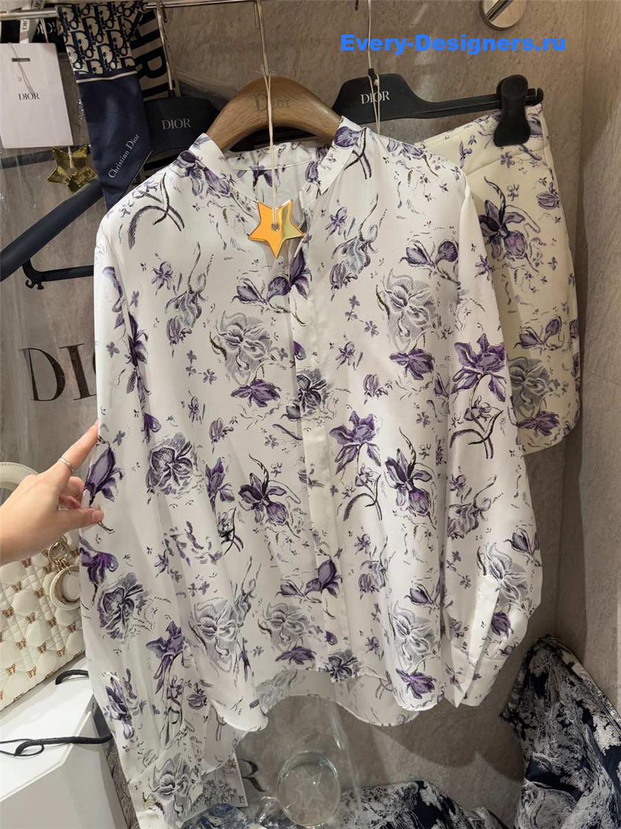 D10r cd purple floral silk shirt