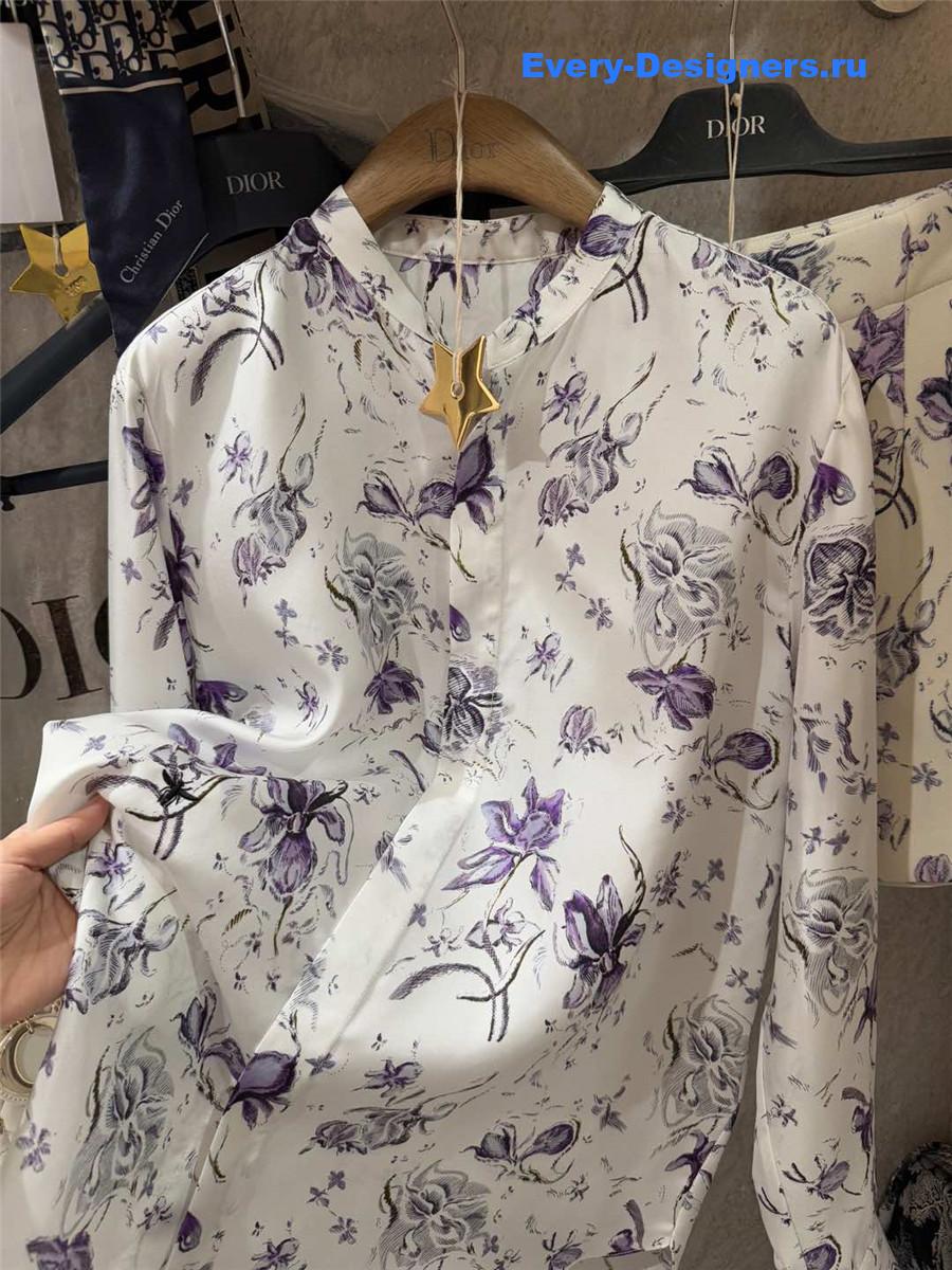 D10r cd purple floral silk shirt