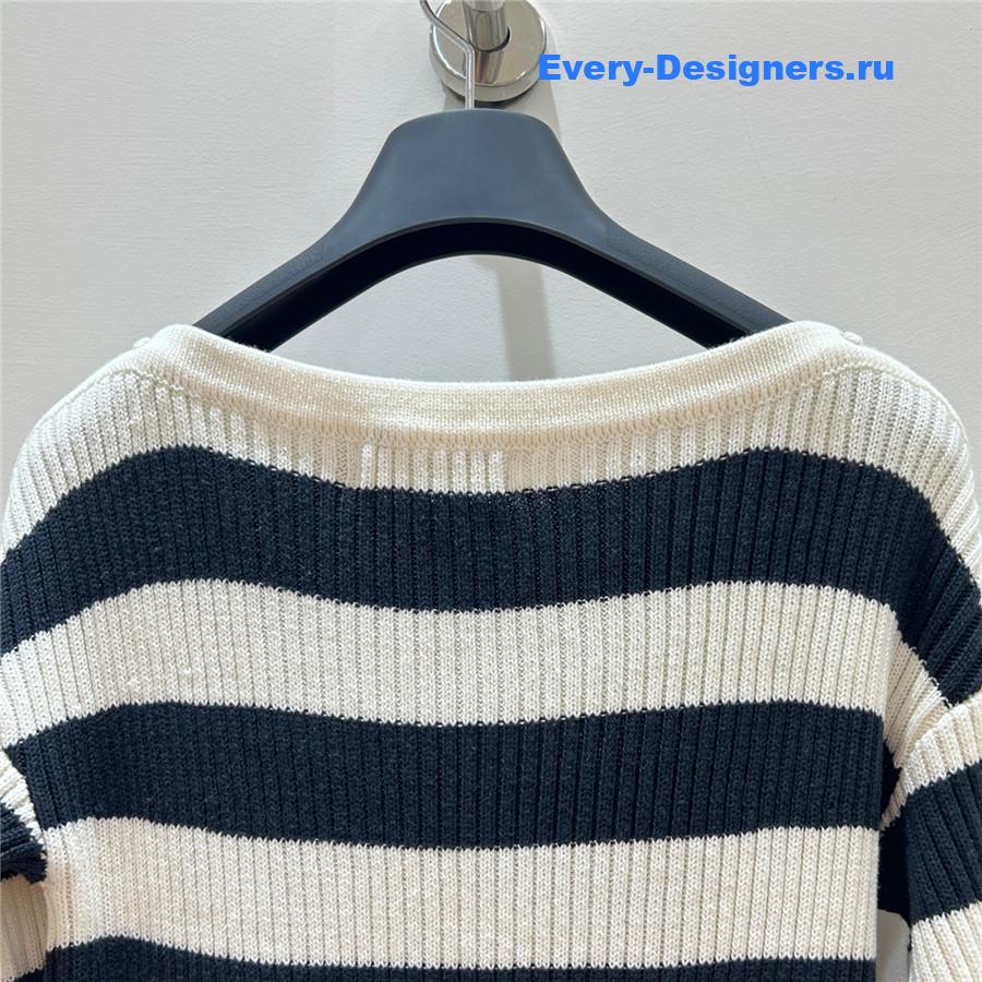 D10r boat neck striped string sweater