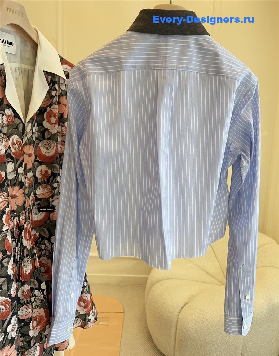 Miu Miu Logo Striped Shirt