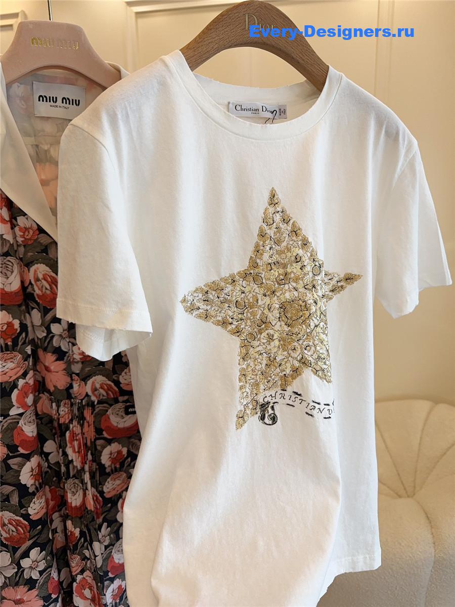 D10r pentagram embroidered t-shirt