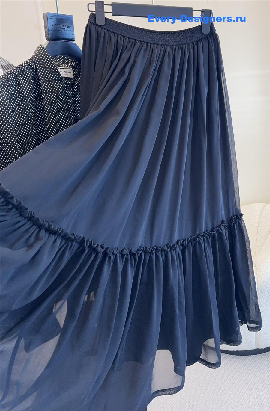 Sa1nt Lau*nt silk long skirt