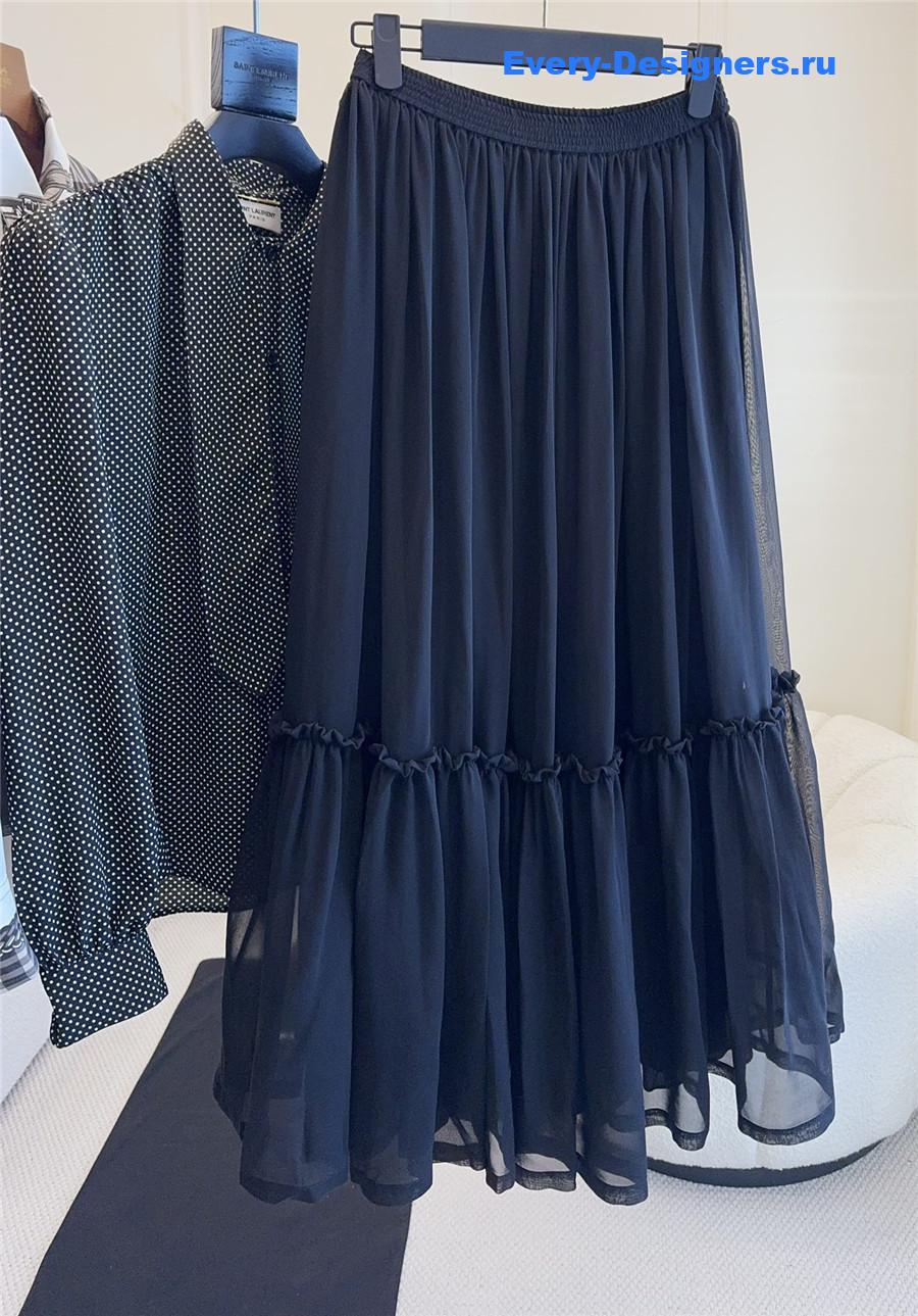 Sa1nt Lau*nt silk long skirt