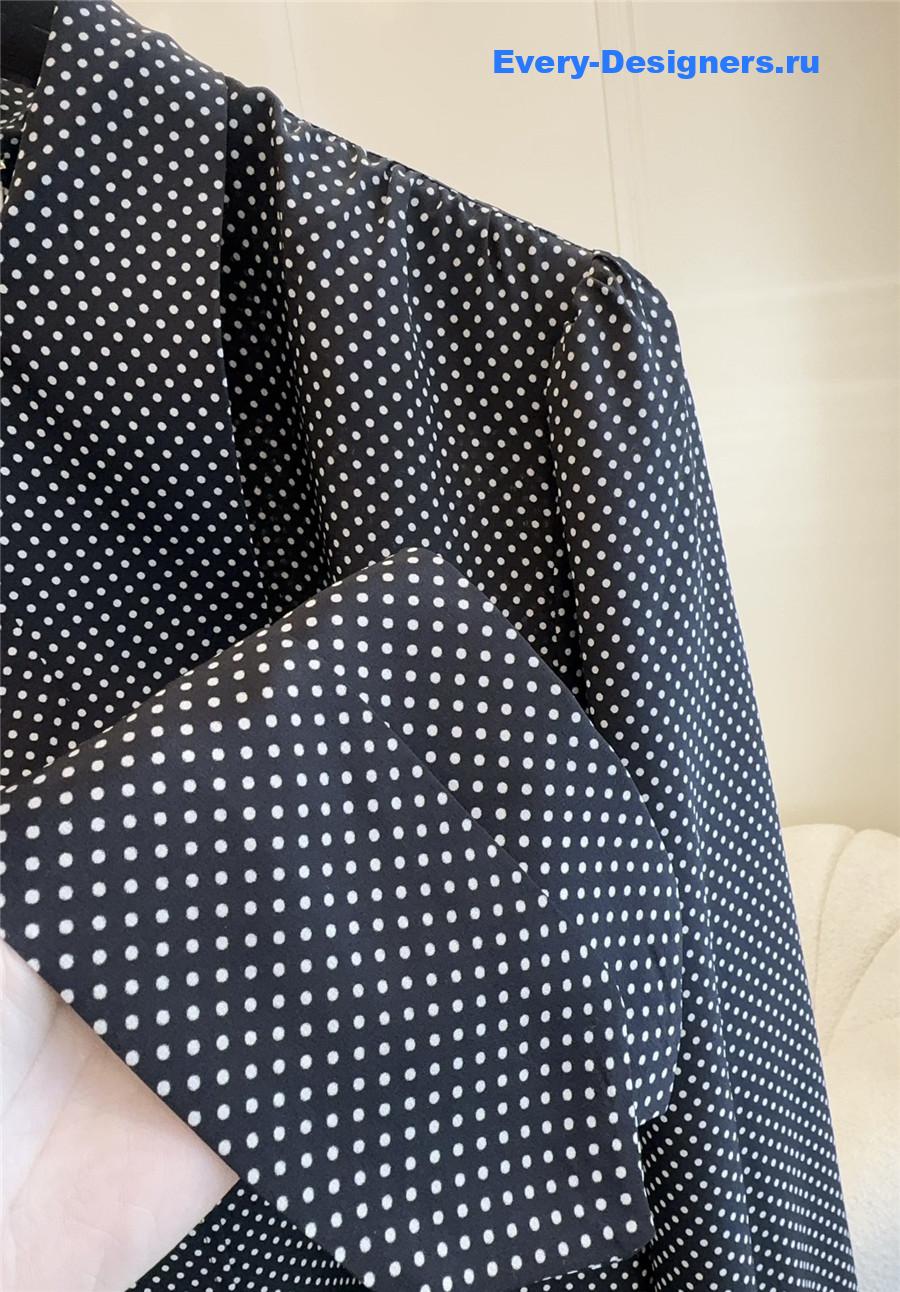 Sa1nt Lau*nt dotted silk blouse