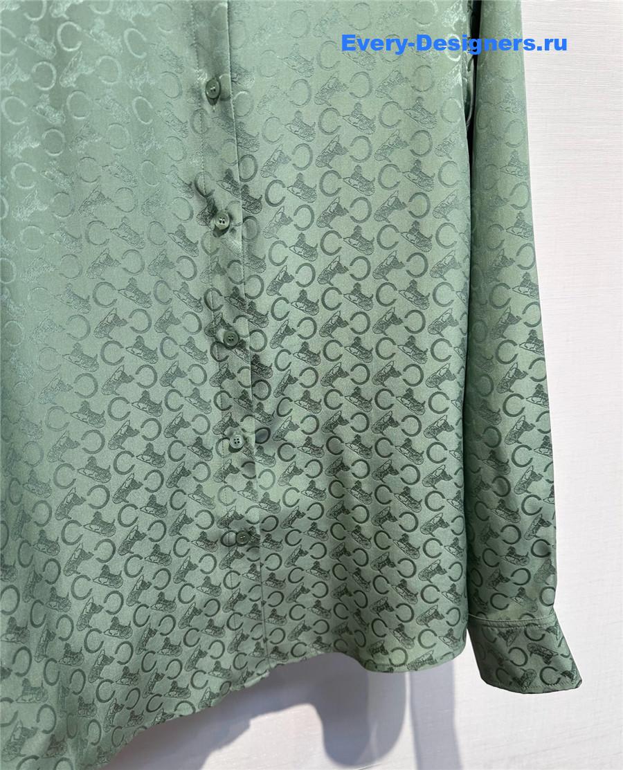 Ce1i*e classic jacquard silk shirt