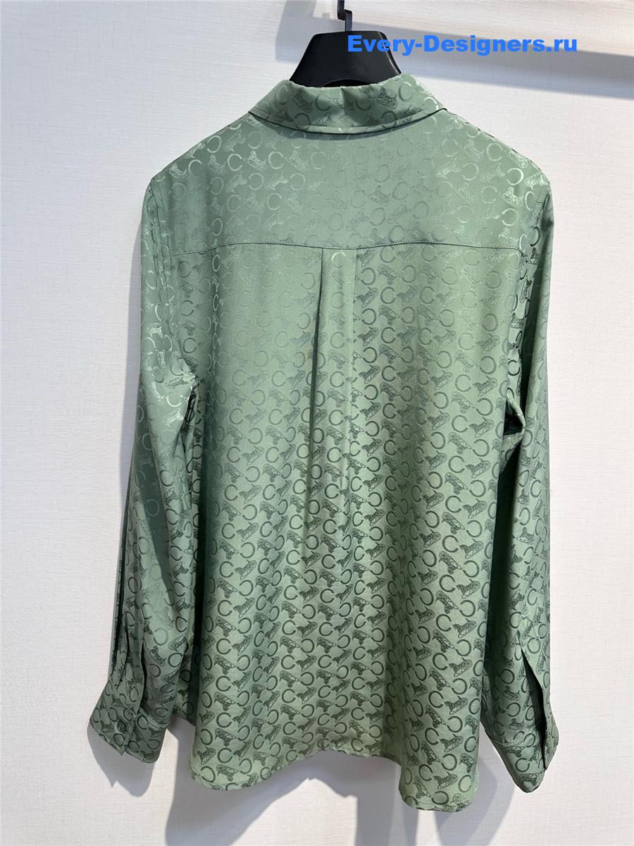 Ce1i*e classic jacquard silk shirt