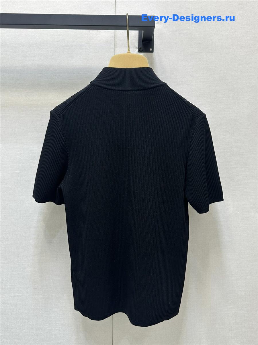Miu Miu Embroidery Knitted Short Sleeves