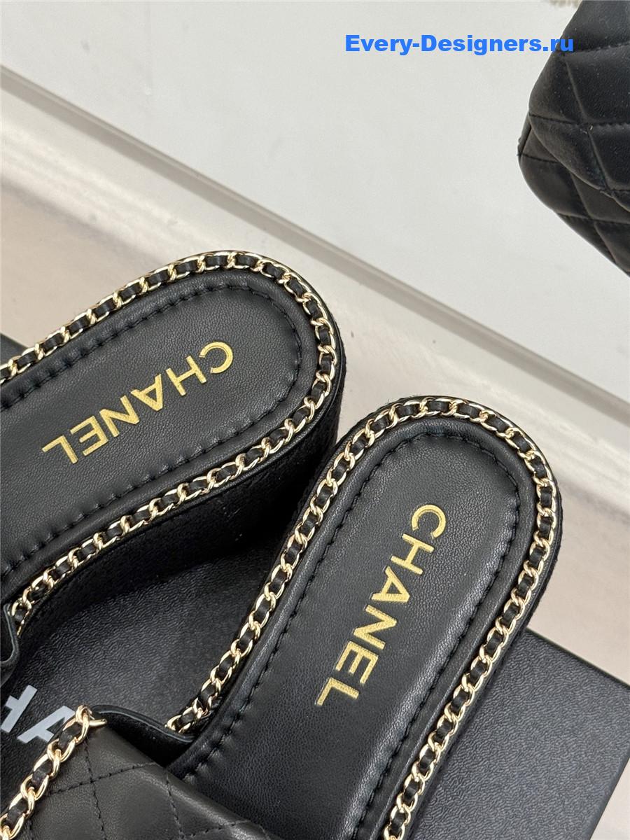 ch**el D1am0nd chain platform slippers