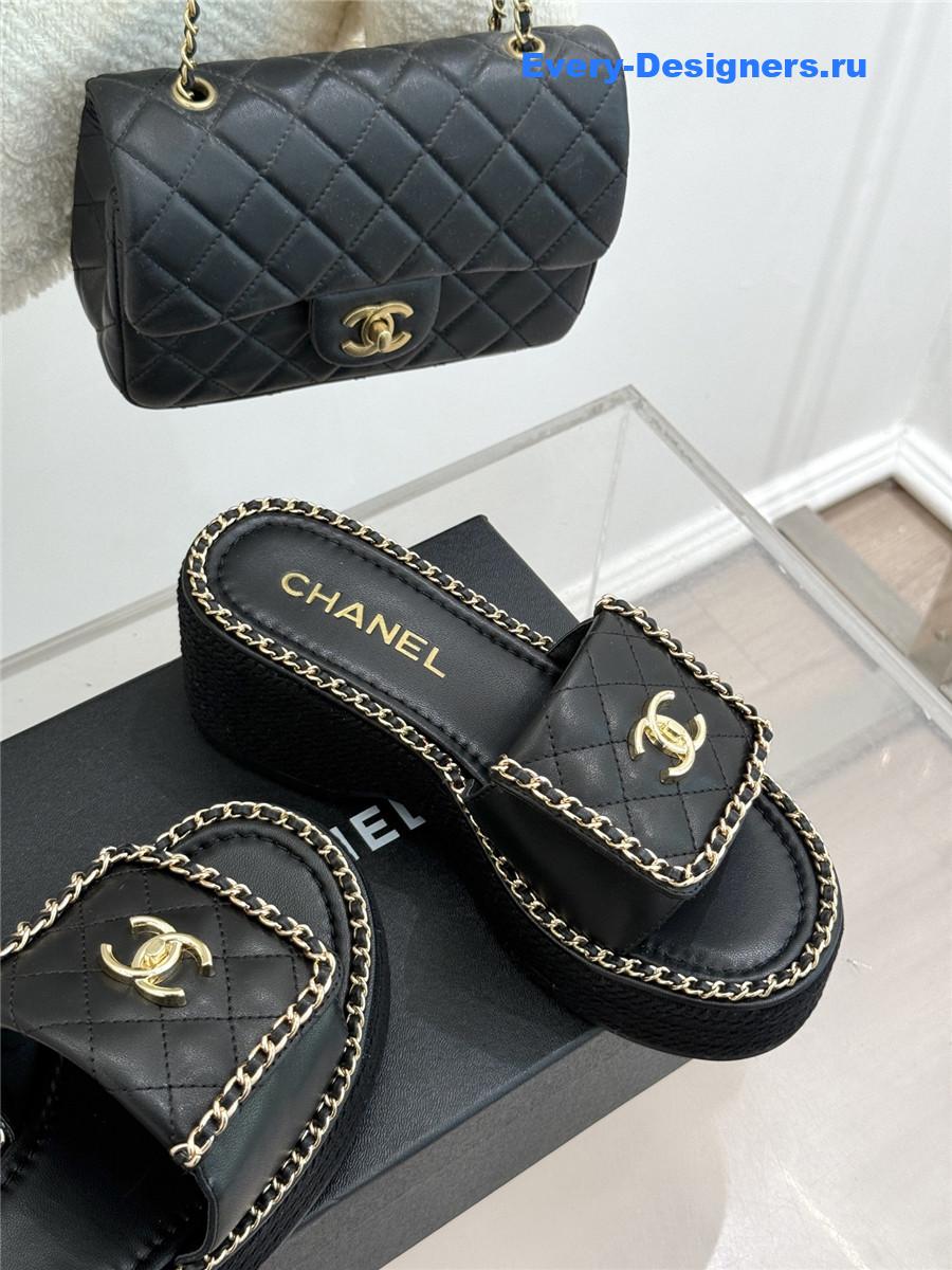 ch**el D1am0nd chain platform slippers