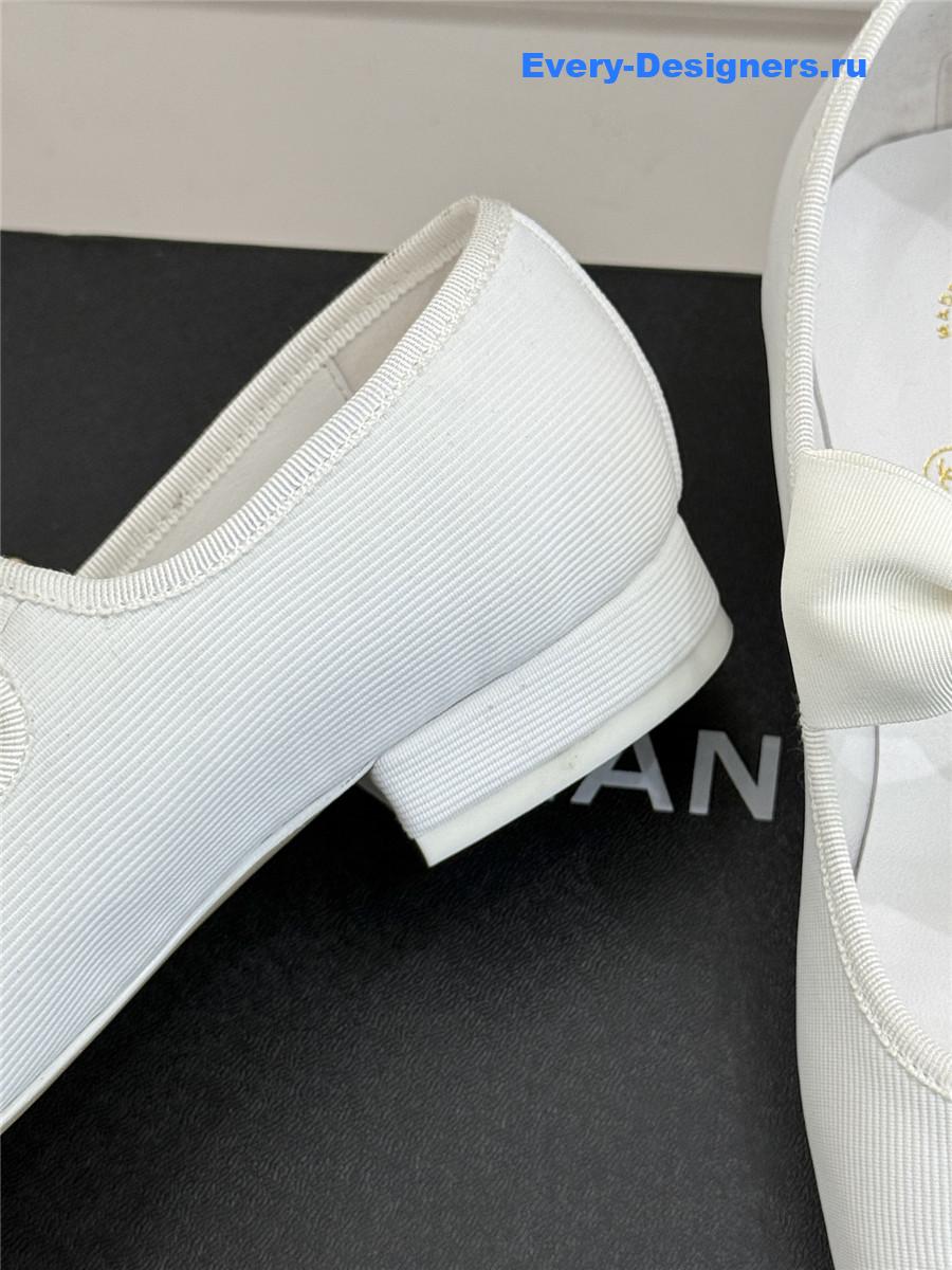 Ch**el white bow mary janes