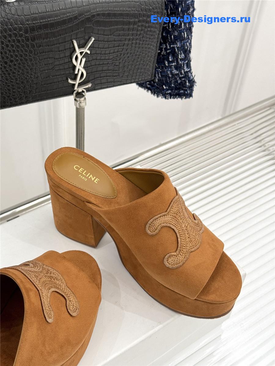 Ce1i*e elena platform slippers brown