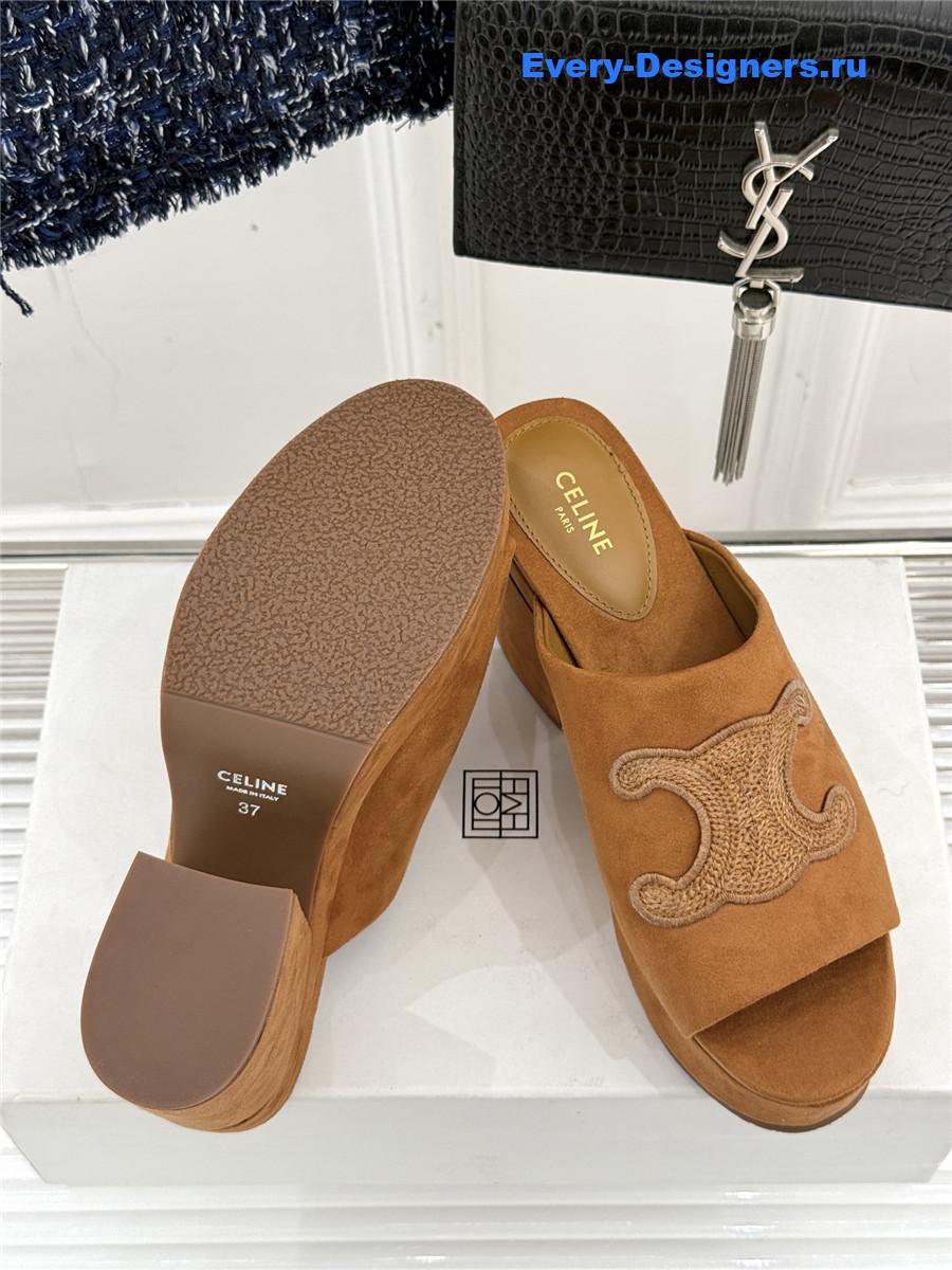 Ce1i*e elena platform slippers brown