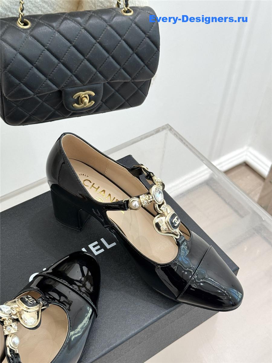 Ch**el chunky heels mary jane pumps