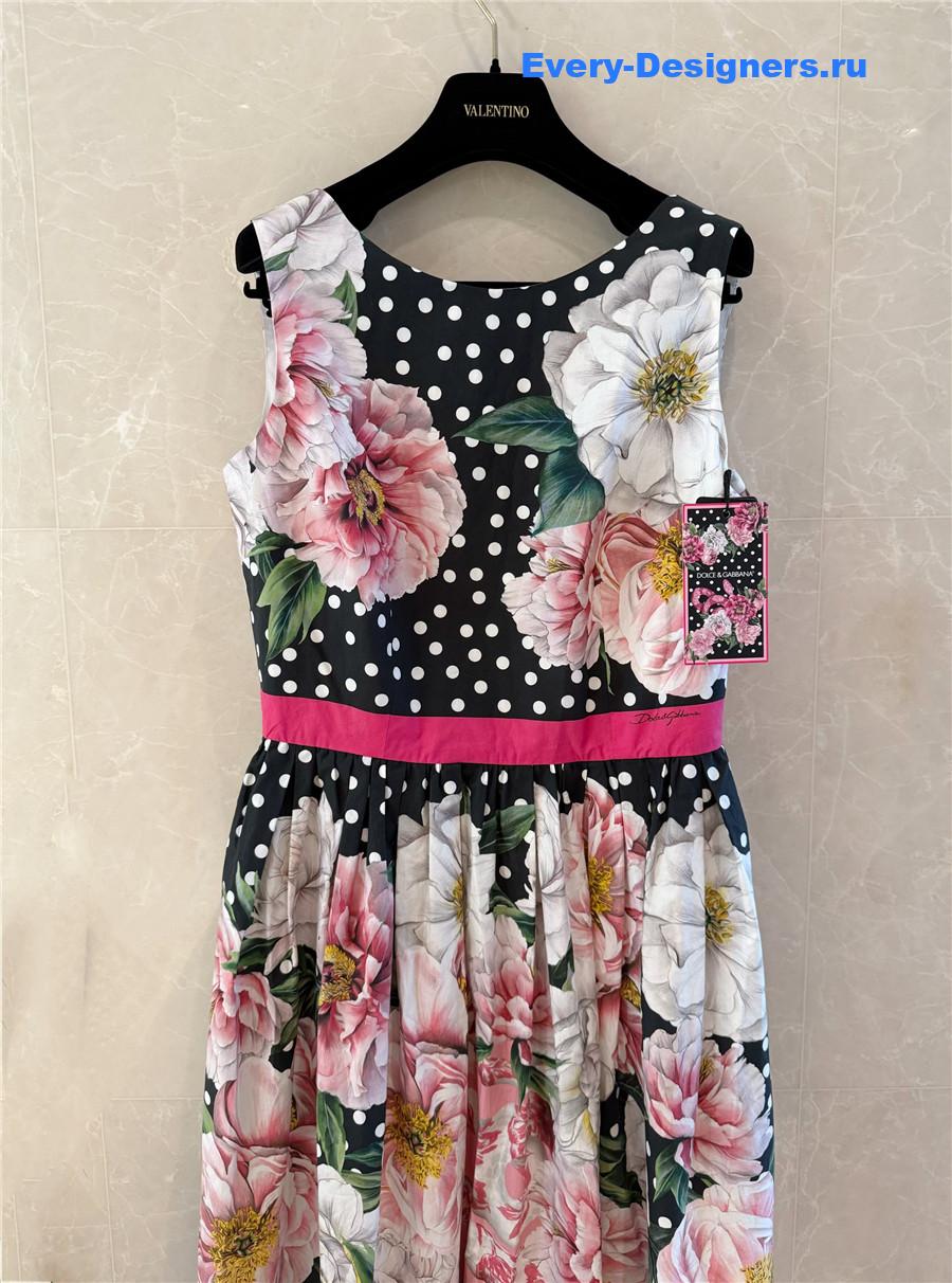 Dolce & Gabbana D&G Sleeveless Printed Poplin Dress