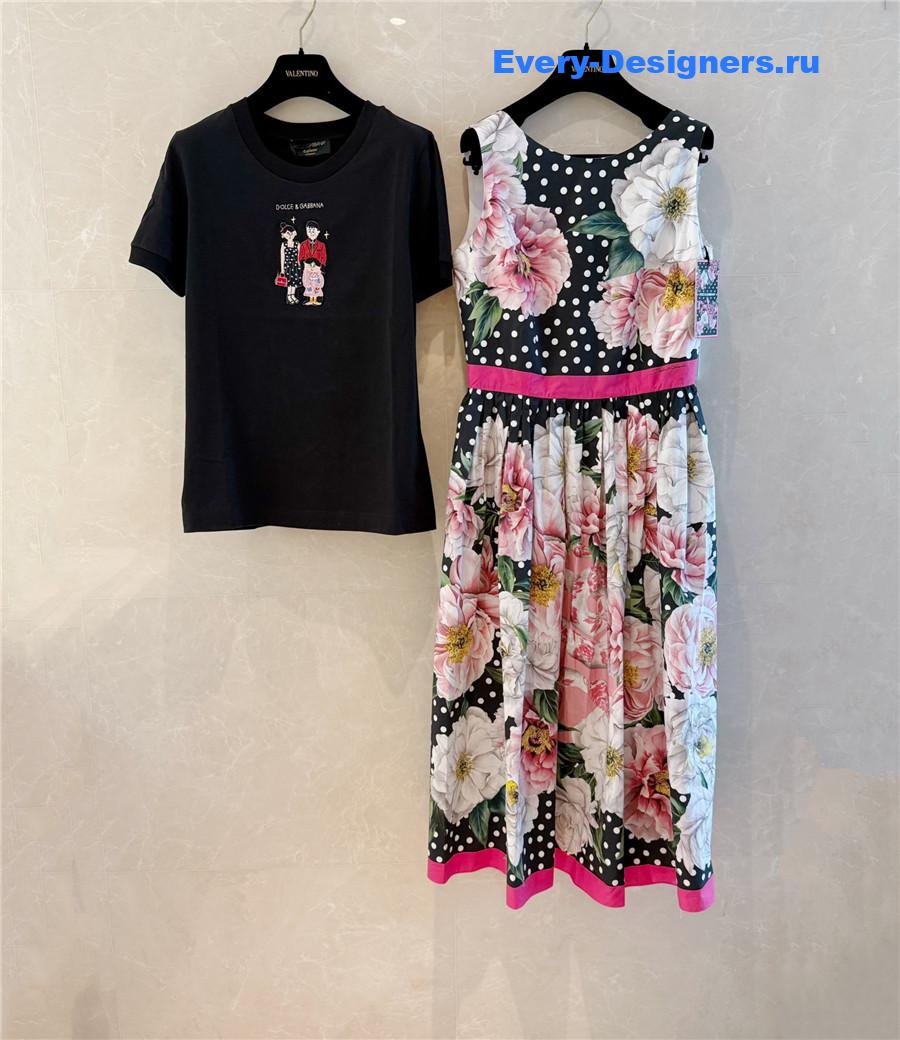 Dolce & Gabbana D&G Sleeveless Printed Poplin Dress
