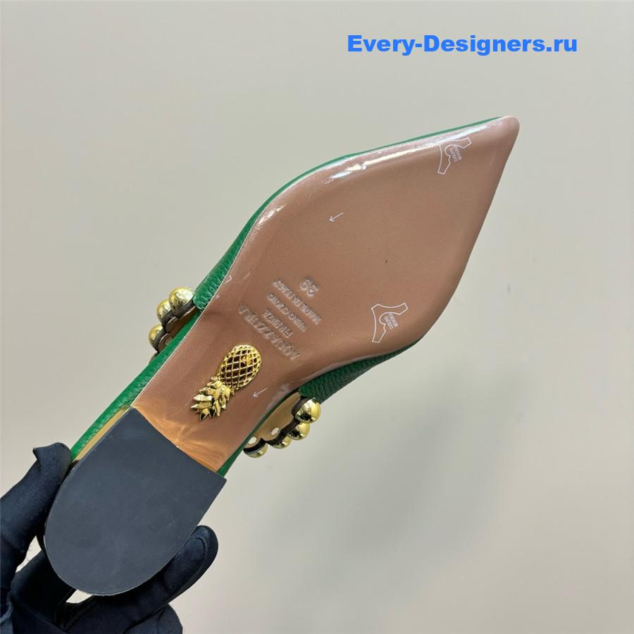 Aquazzura Green Pineapple Flat Sandals