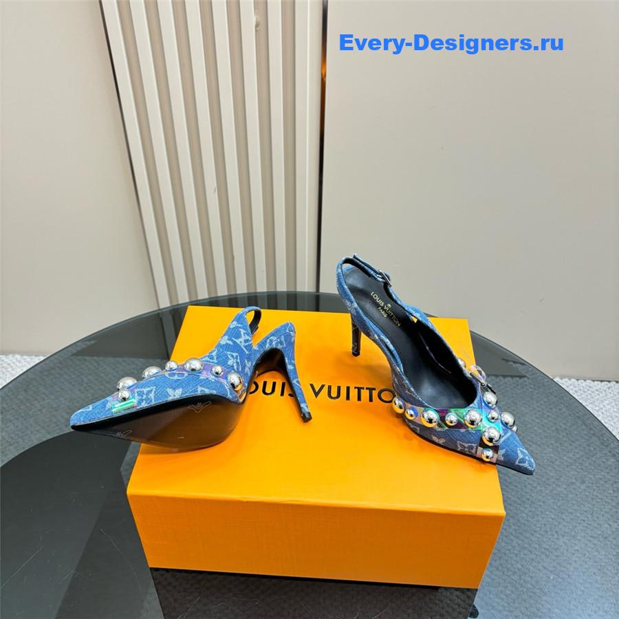 l0vis Vvtt0n denim studded heels