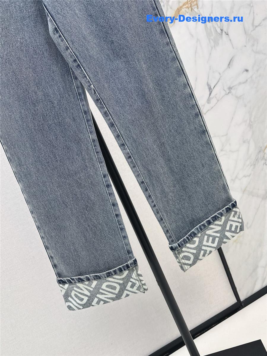 F**di ff logo cuff straight jeans