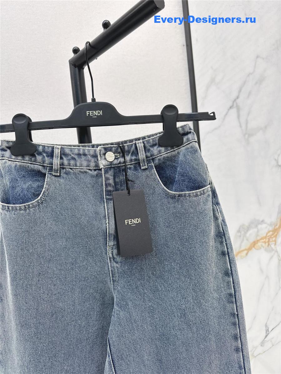 F**di ff logo cuff straight jeans