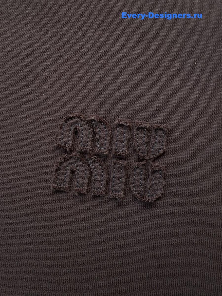 Miu Miu Embroidered Cropped Hoodie