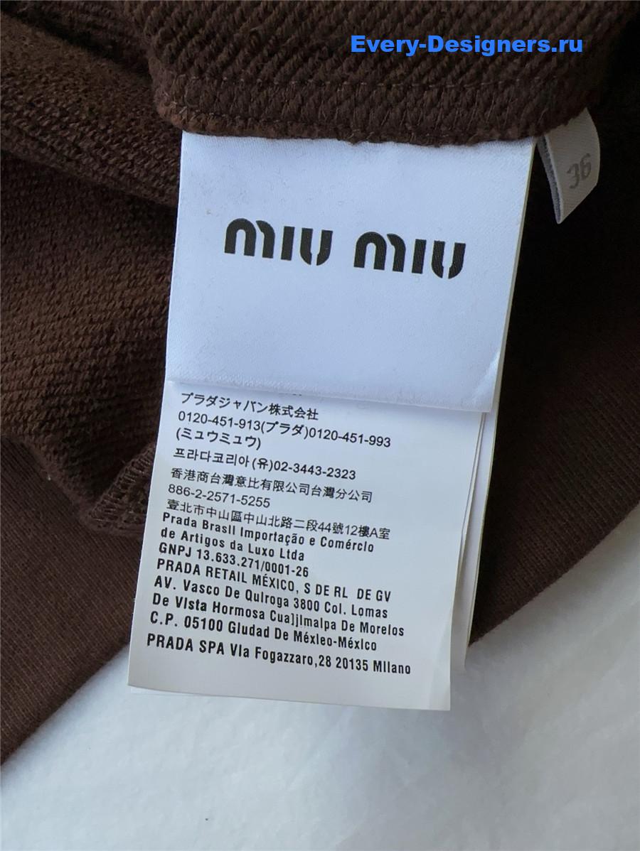 Miu Miu Embroidered Cropped Hoodie