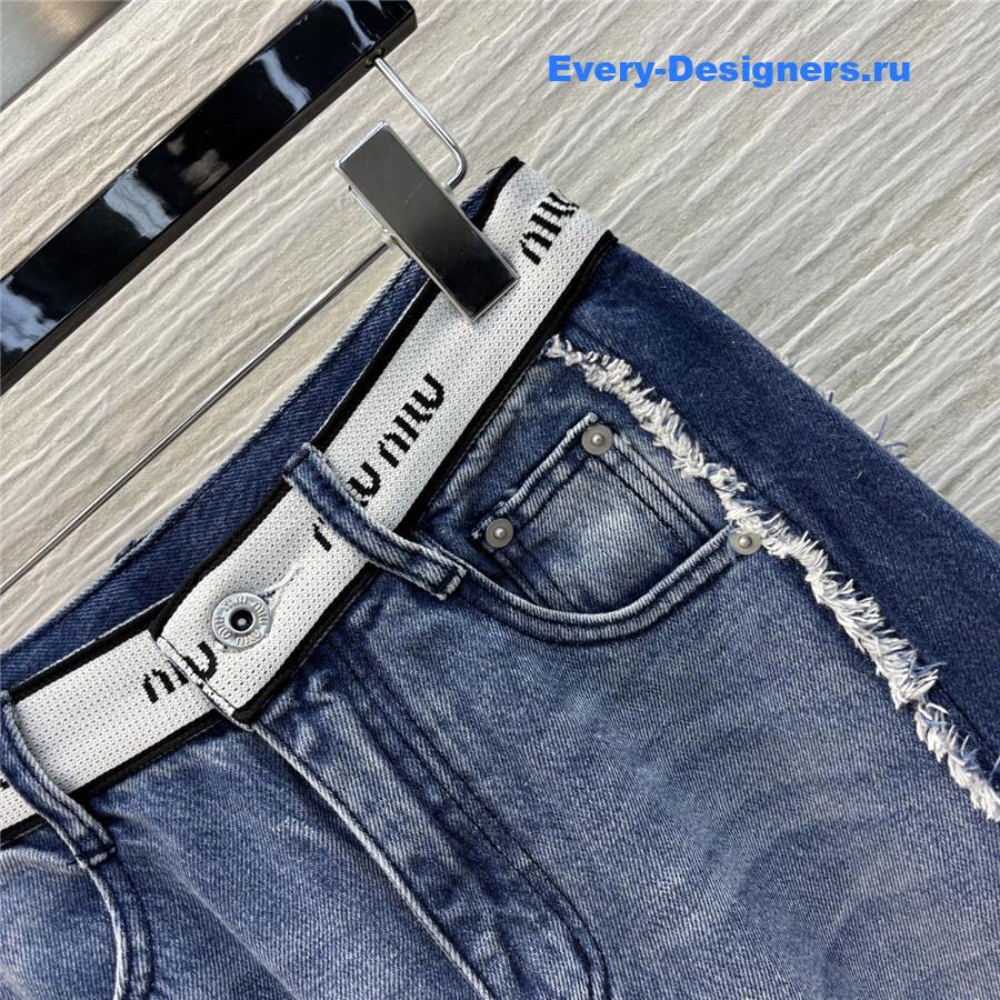 Miu Miu Raw Edge Patchwork Tailored Jeans