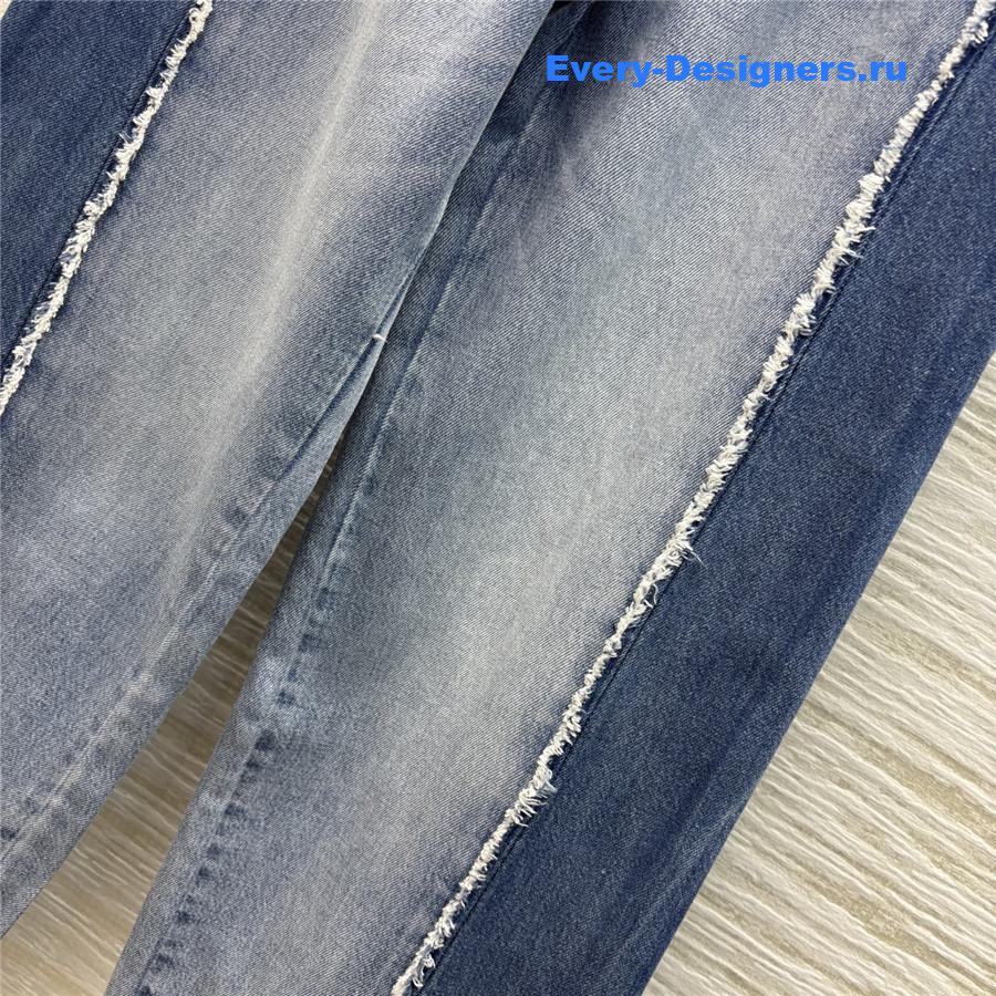 Miu Miu Raw Edge Patchwork Tailored Jeans