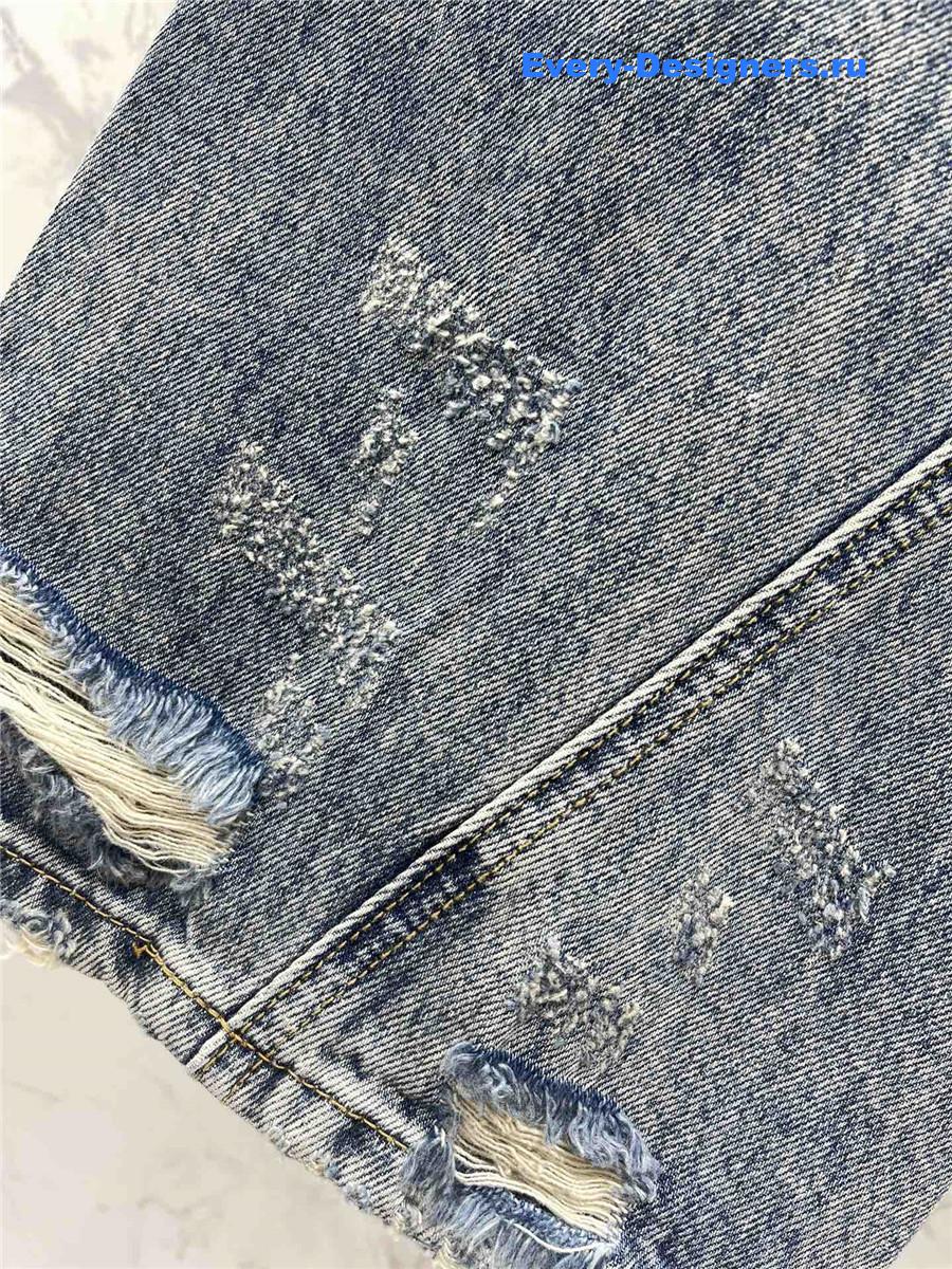 Ba1en*iaga irregular drawstring jeans