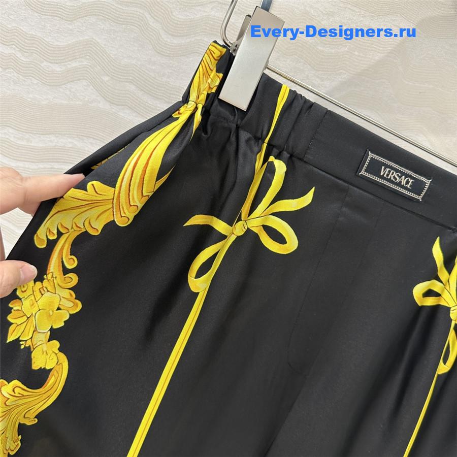 Versace Cameo Print Silk Pants