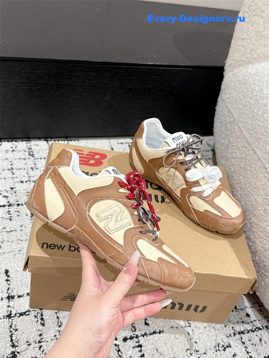 Miu Miu x New Balance 530 SL Leather Sneaker in Brown