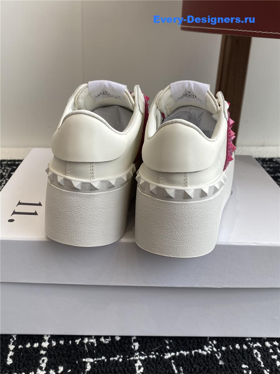 Va1e*ntin0 garavani rockstud leather flatform sneakers