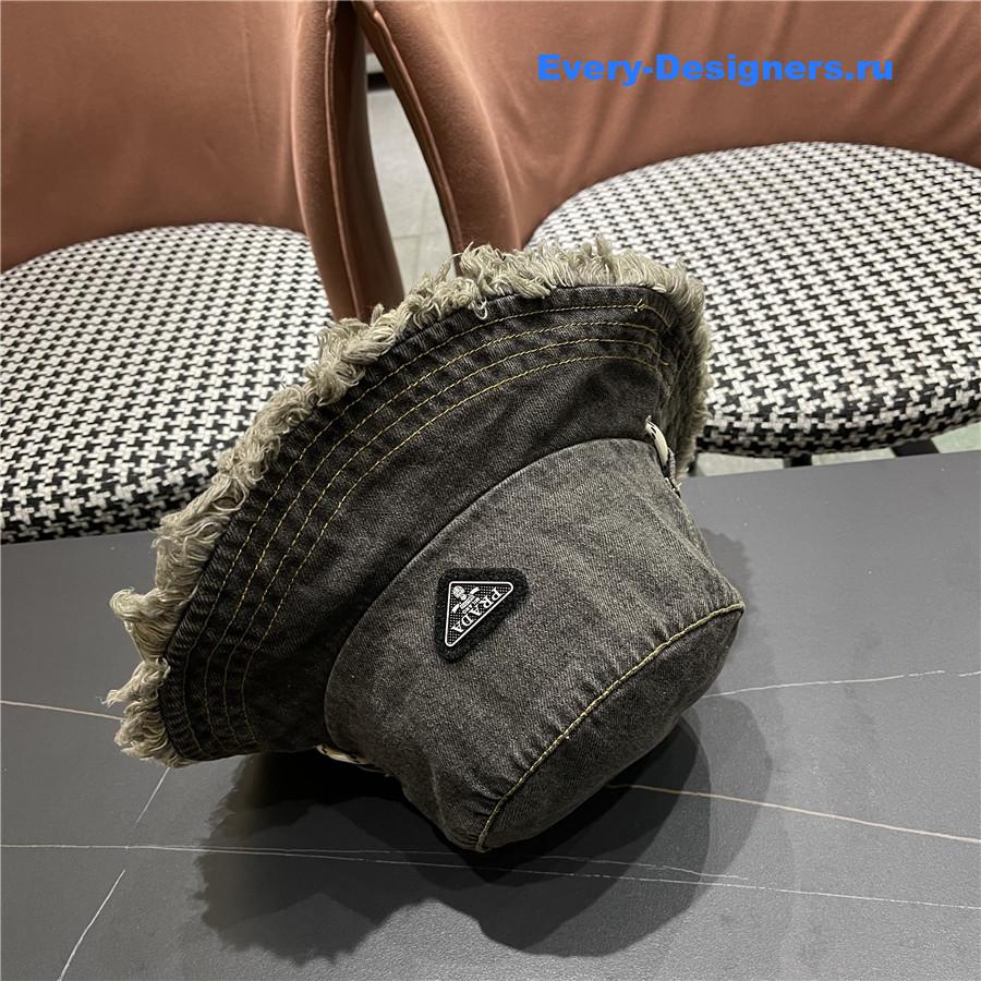 Pra*a gray denim bucket hat