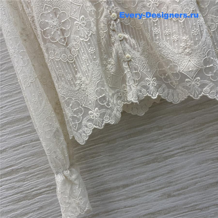 Va1e*ntin0 v-neck lace shirt