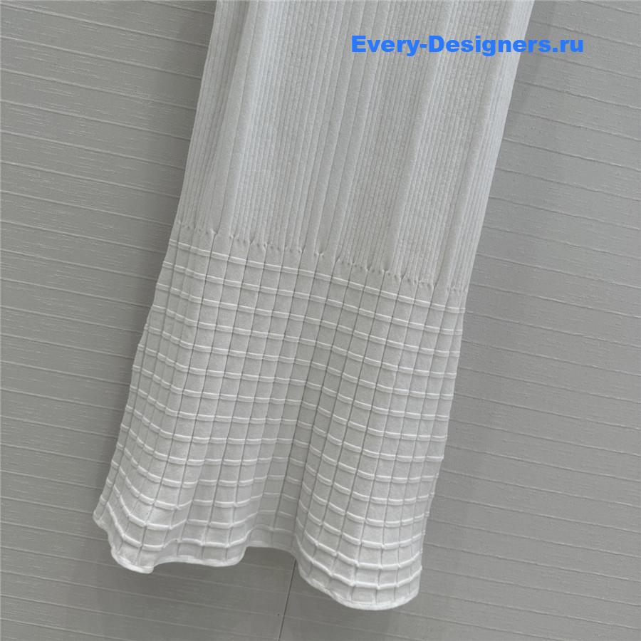 Ch**el white spliced knitted vest dress