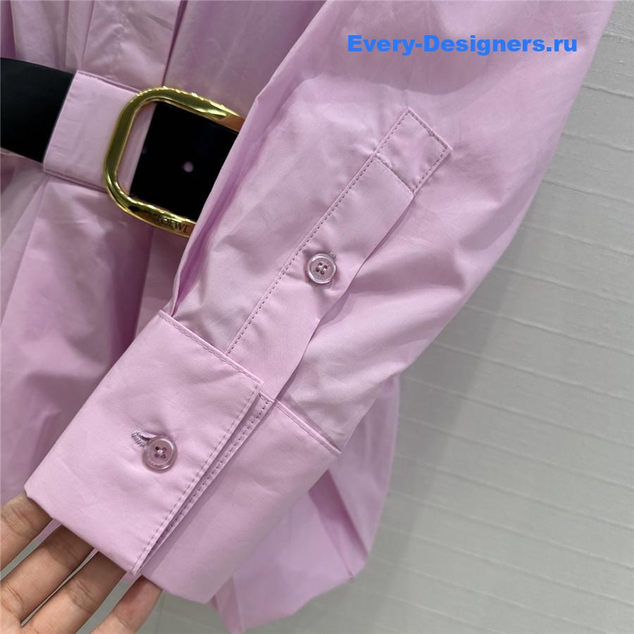 L0ew* pink belted cotton shirt