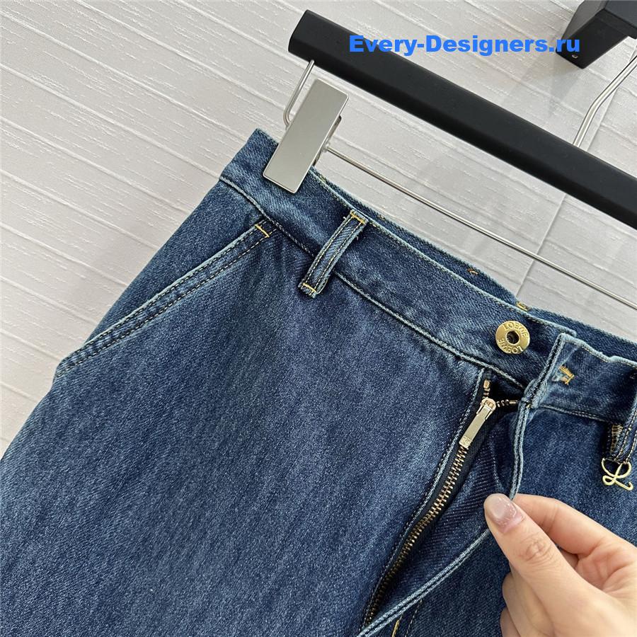 L0ew* washed blue denim jeans