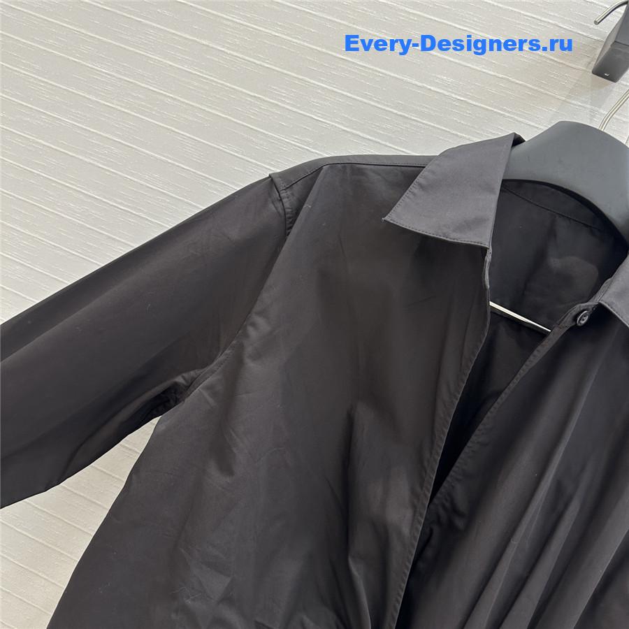 L0ew* black draped cotton shirt