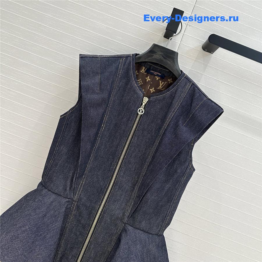 l0vis Vvtt0n lv ruffle denim dress blue