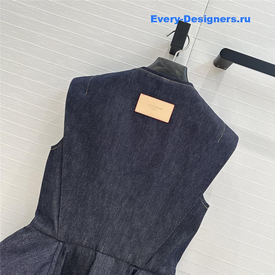 l0vis Vvtt0n lv ruffle denim dress blue