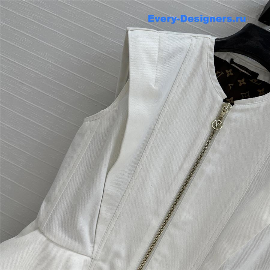 l0vis Vvtt0n lv ruffle denim dress white
