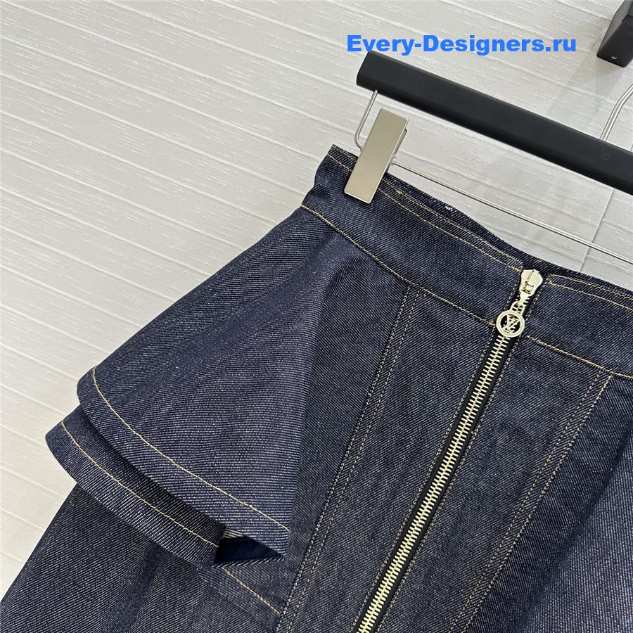 l0vis Vvtt0n lv ruffled denim skirt