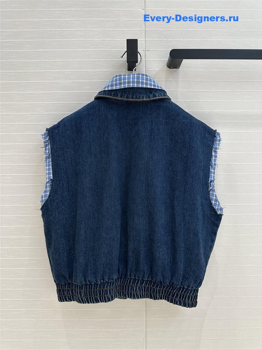 Miu Miu Navy Denim Vest