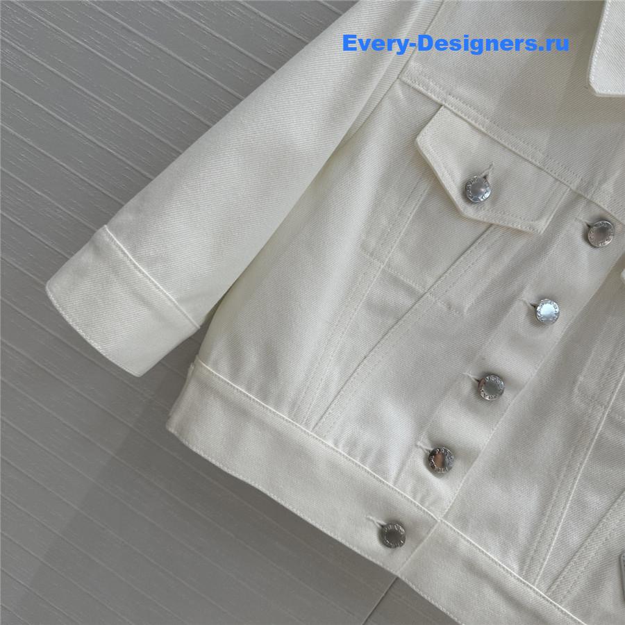 Pra*a short white denim jacket