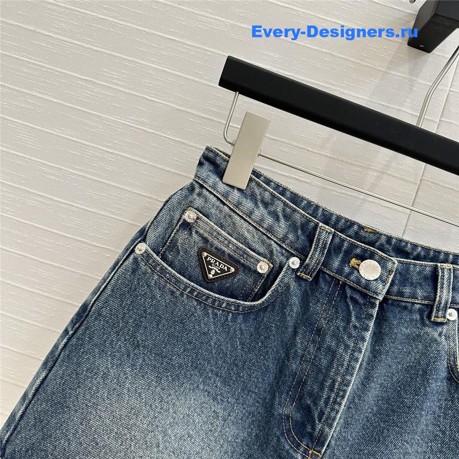 Pra*a bull denim shorts blue