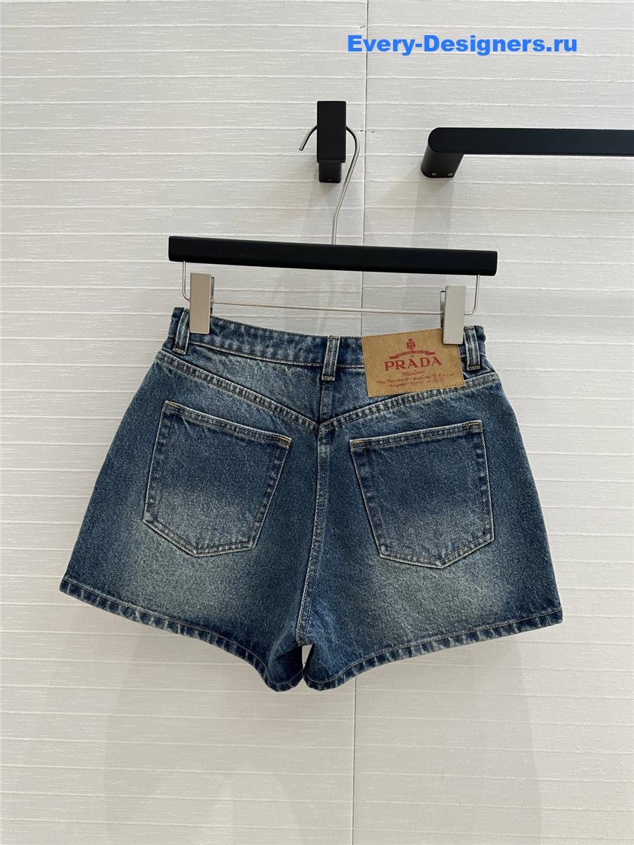 Pra*a bull denim shorts blue