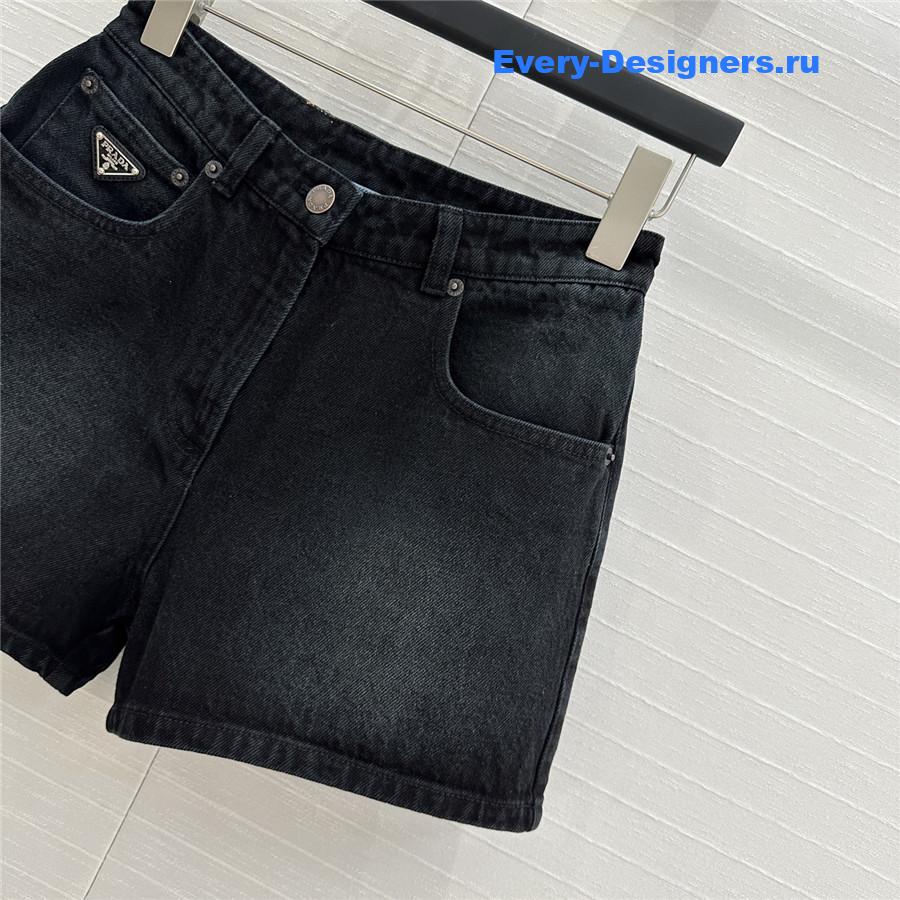 Pra*a bull denim shorts black